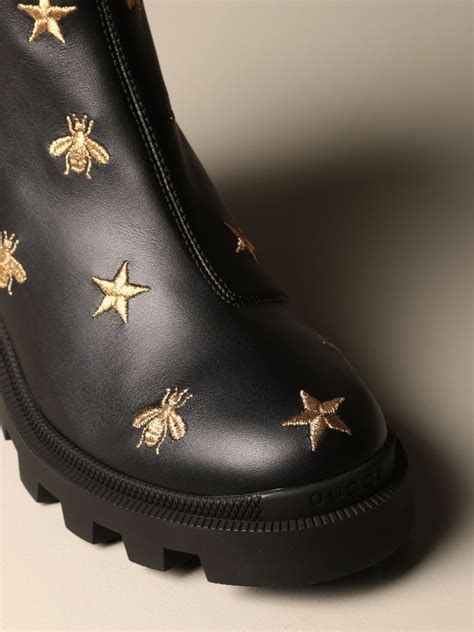 black gucci boots with stars|gucci black boots with snake.